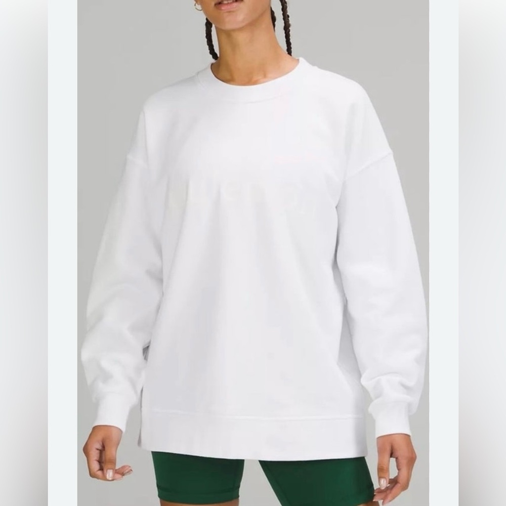 Lululemon perfectly oversized crew white sz 8 mint condition price firm